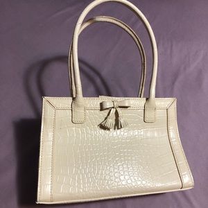 Liz Claiborne Faux Croc Handbag w/ bow detail